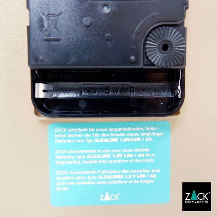 ZACK 60016 WANU ドイツZACK社製モダンデザインのウォールクロック ベージュ HL [在庫有り]