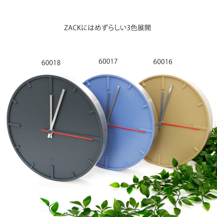 ZACK 60018 WANU ドイツZACK社製モダンデザインのウォールクロック グレー HL [在庫有り]