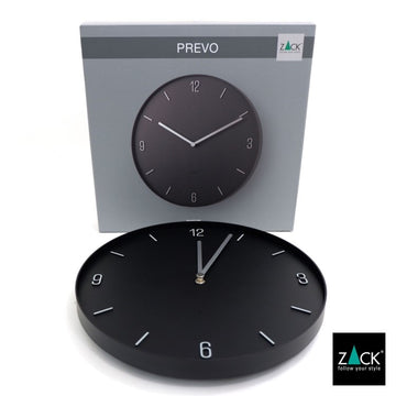 ZACK 60056 PREVO ドイツZACK社製モダンデザインのウォールクロック ブラック [在庫有り]