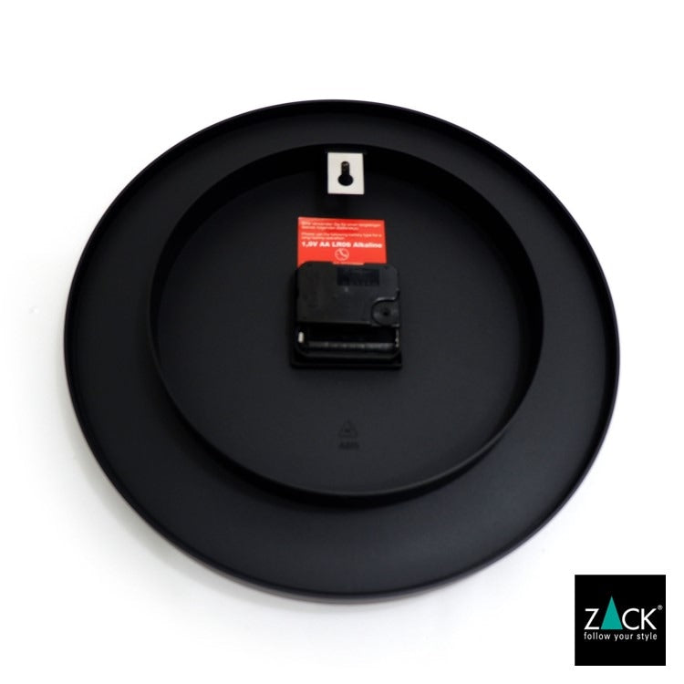 ZACK 60056 PREVO ドイツZACK社製モダンデザインのウォールクロック ブラック [在庫有り]
