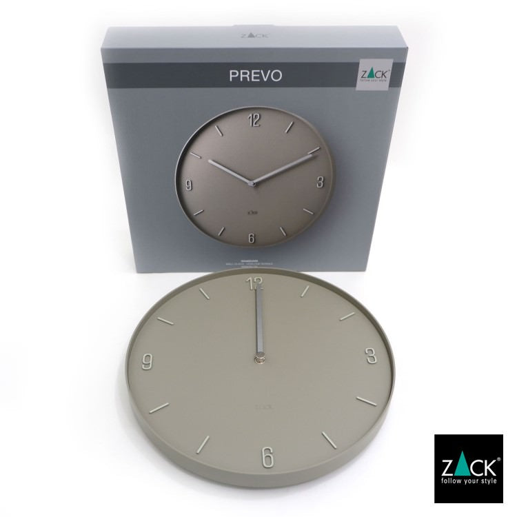 ZACK 60057 PREVO ドイツZACK社製モダンデザインのウォールクロック グレー HL [在庫有り]