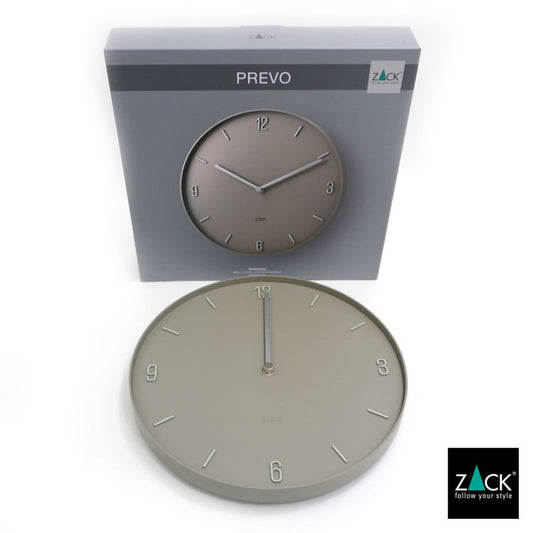 ZACK 60057 PREVO ドイツZACK社製モダンデザインのウォールクロック グレー HL [在庫有り]