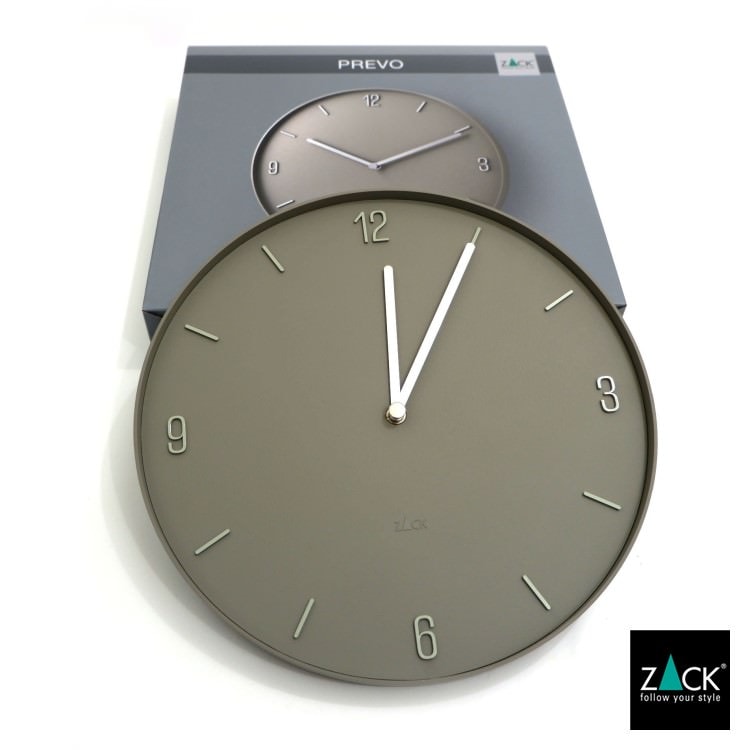 ZACK 60057 PREVO ドイツZACK社製モダンデザインのウォールクロック グレー HL [在庫有り]