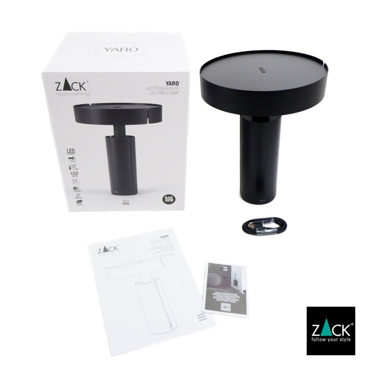 ZACK 60083 YARO ドイツZACK社製モダンデザインのLED テーブルライト マットブラック [在庫有り] H2-766