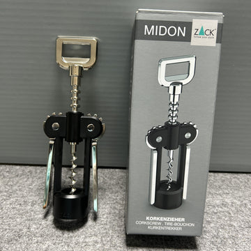 [SAMPLE] レバーコークスクリュー｜ZACK 30605 MIDON MP ワインオープナー ボトルオープナー 高さ20cm 18/10ステンレス製 ミラーポリッシュ仕上げ