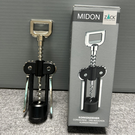 [SAMPLE] レバーコークスクリュー｜ZACK 30605 MIDON MP ワインオープナー ボトルオープナー 高さ20cm 18/10ステンレス製 ミラーポリッシュ仕上げ