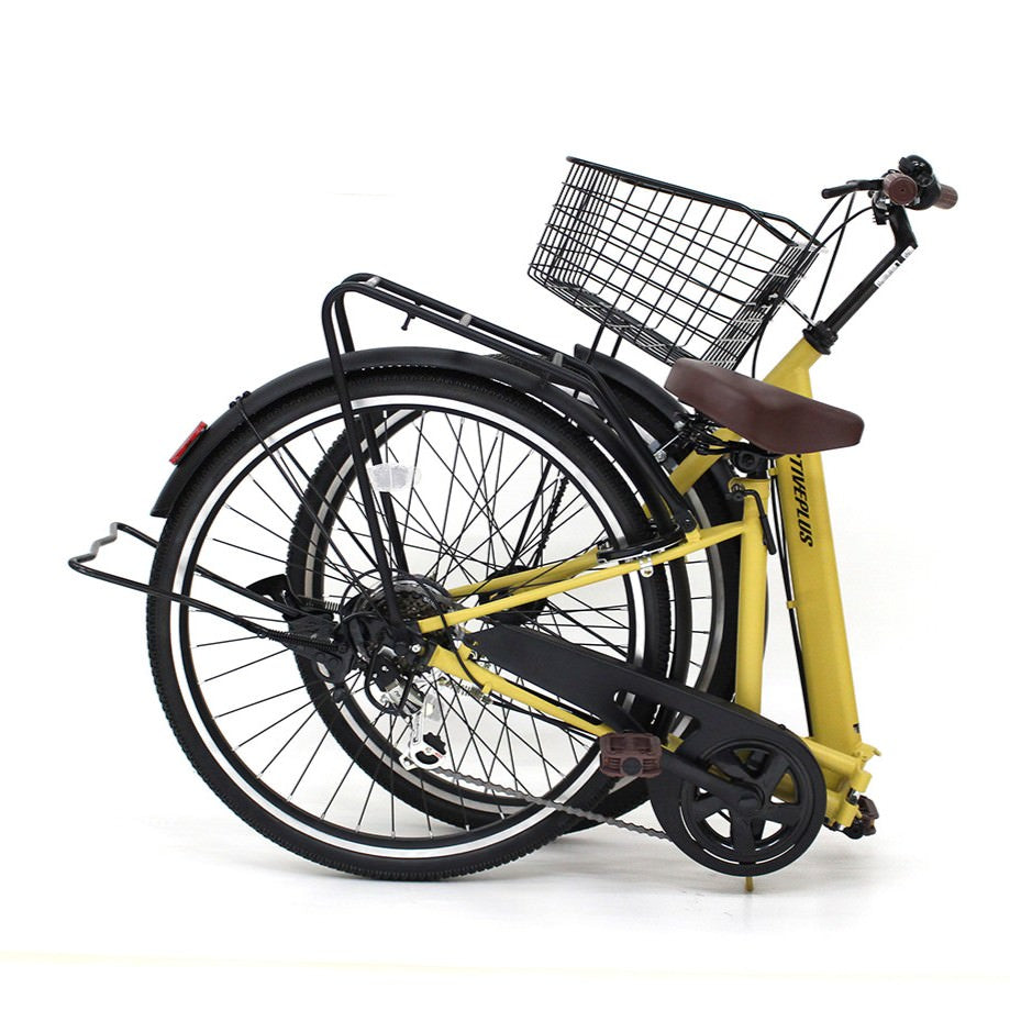 [折畳み自転車] ACTIVEPLUS ノーパンク26インチ折畳み自転車 マットキャメル MG-AP266NCM 送料無料 (北海道・沖縄・離島別送料)