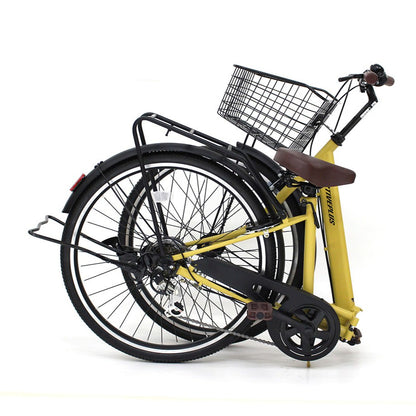 [折畳み自転車] ACTIVEPLUS ノーパンク26インチ折畳み自転車 マットキャメル MG-AP266NCM 送料無料 (北海道・沖縄・離島別送料)
