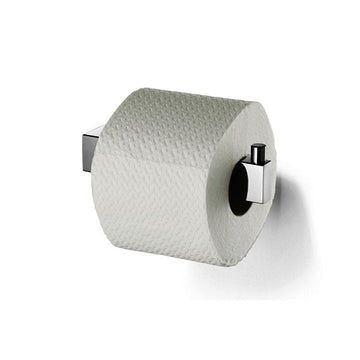 ZACK 40043：銀色のトイレットペーパーホルダー：白いロールペーパーを通して壁に付けたホルダーの使用例