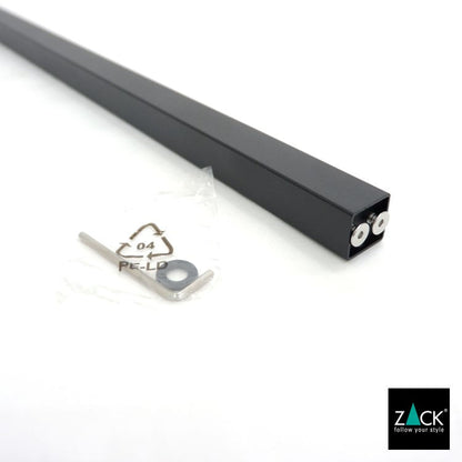 ZACK 40508：黒いトイレットペーパースタンド：支柱の端と袋入りの円形部品